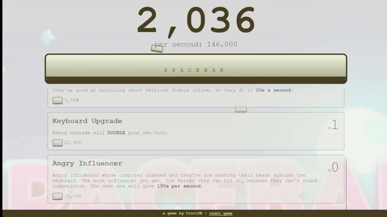 Spacebar Clicker - Modes and menus