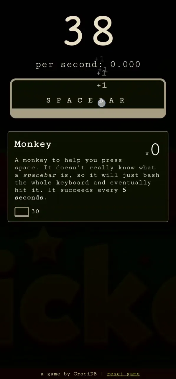 Spacebar Clicker - Playing on mobile